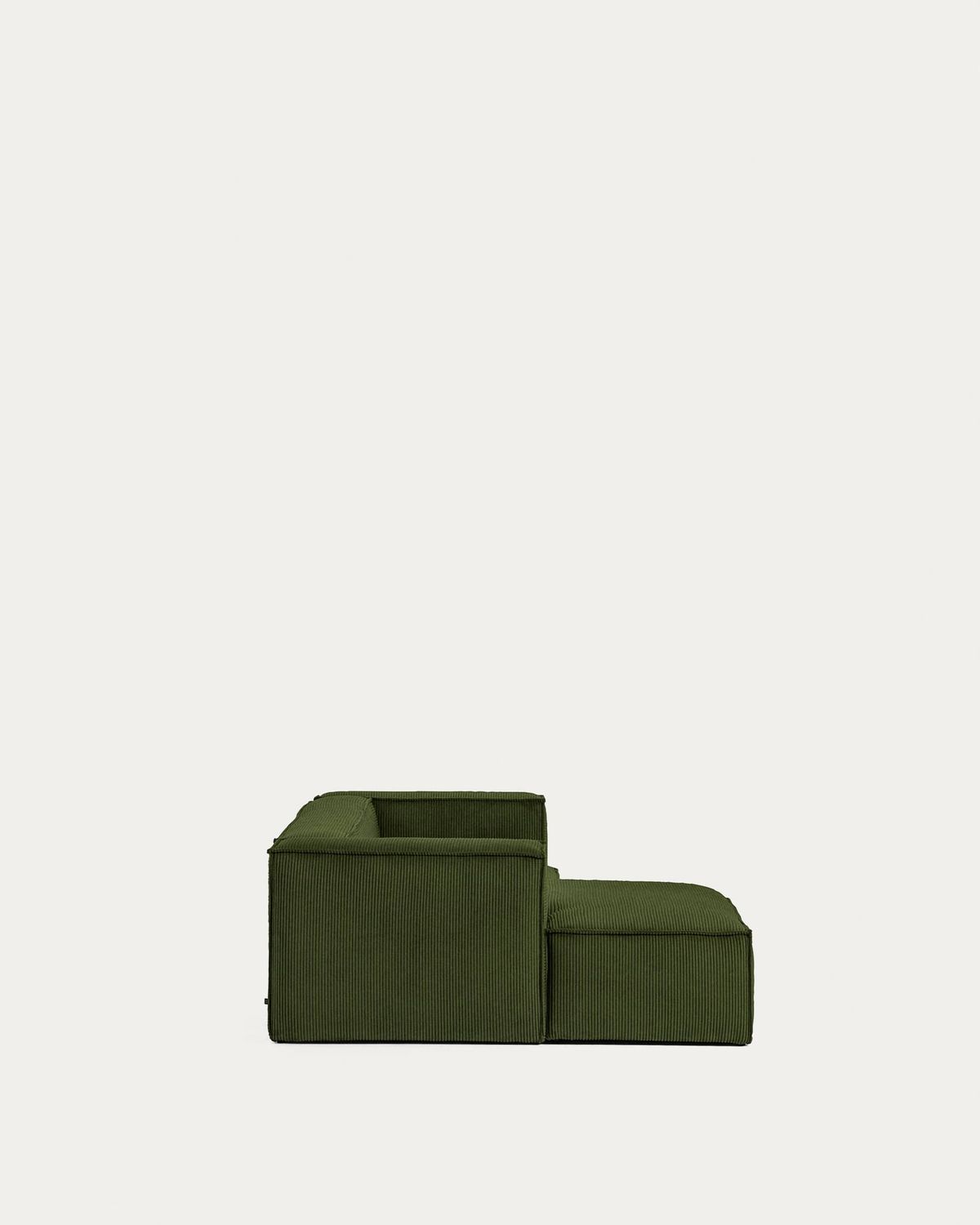 Sofá Blok 2 plazas pana gruesa chaise longue izquierdo verde 240 cm FSC Mix Credit