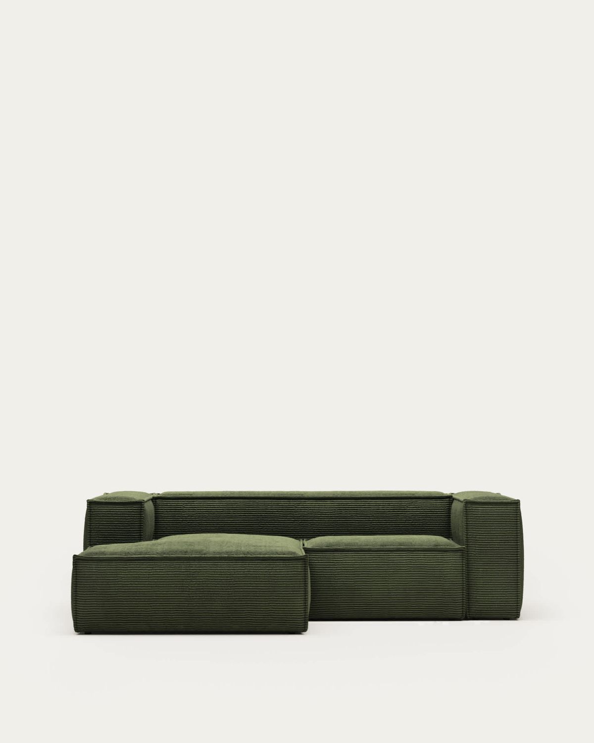 Sofá Blok 2 plazas pana gruesa chaise longue izquierdo verde 240 cm FSC Mix Credit