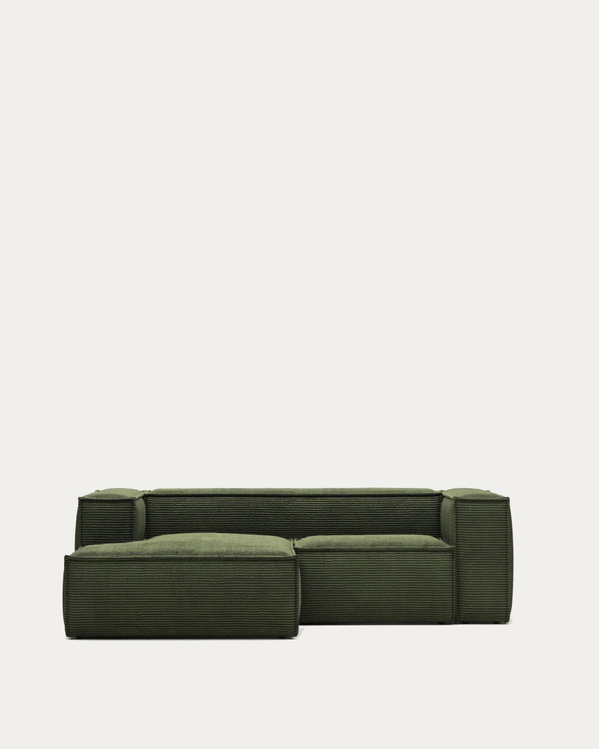 Sofá Blok 2 plazas pana gruesa chaise longue izquierdo verde 240 cm FSC Mix Credit