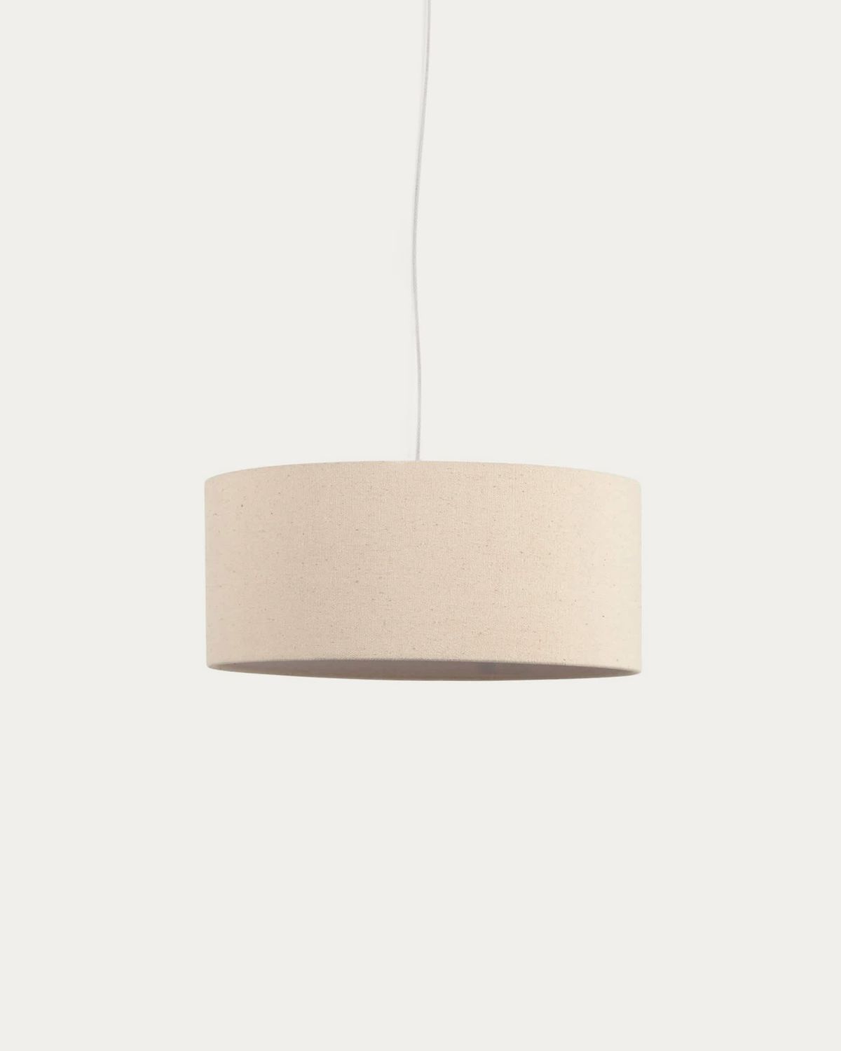 Pantalla para lámpara de techo grande Nazli de lino con acabado beige Ø 50 cm