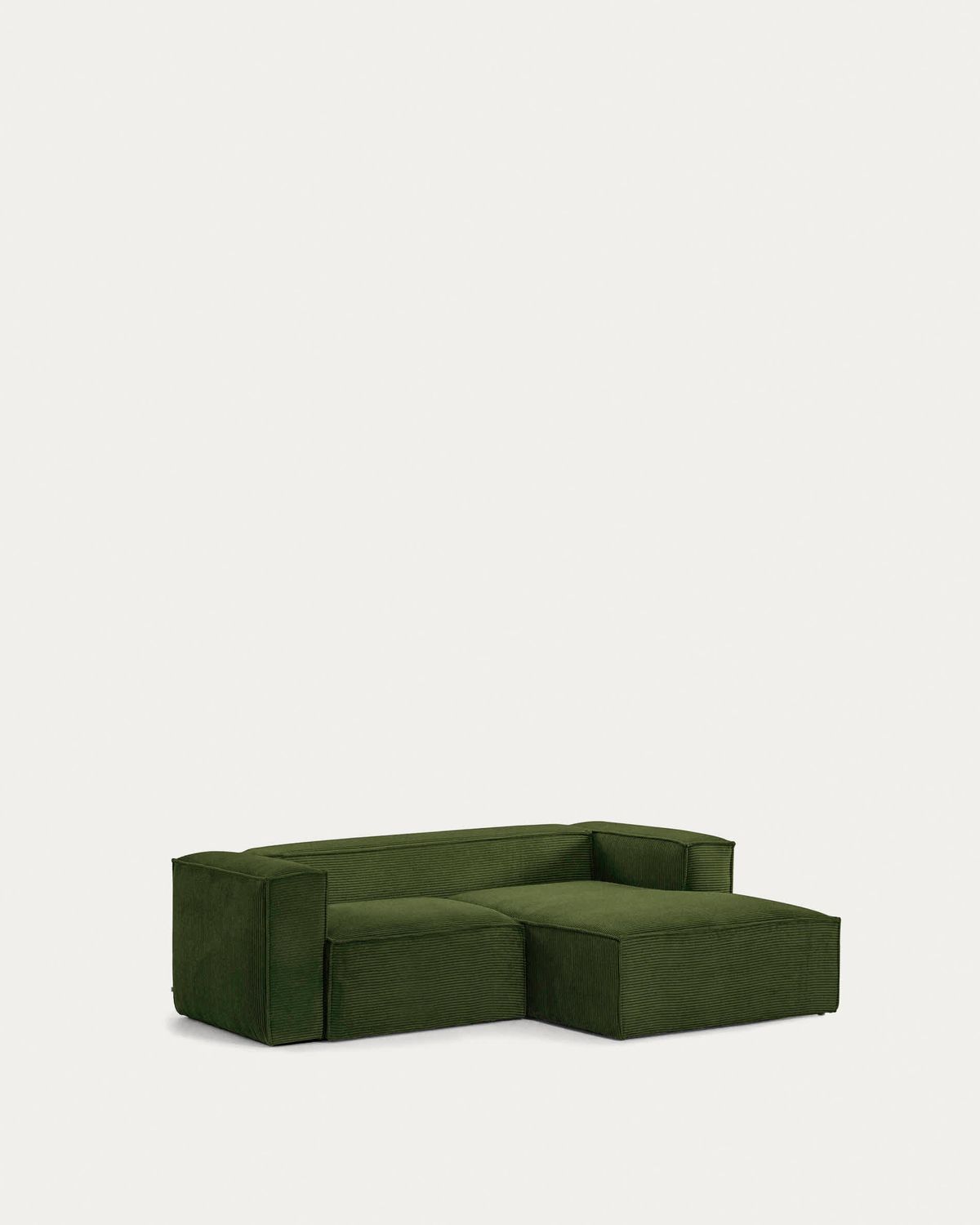 Sofá Blok 2 plazas pana gruesa chaise longue derecho verde 240 cm FSC Mix Credit