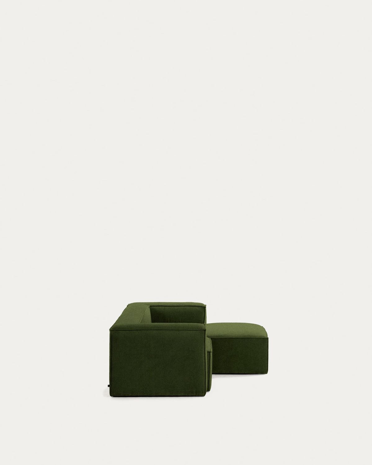 Sofá Blok 2 plazas pana gruesa chaise longue derecho verde 240 cm FSC Mix Credit