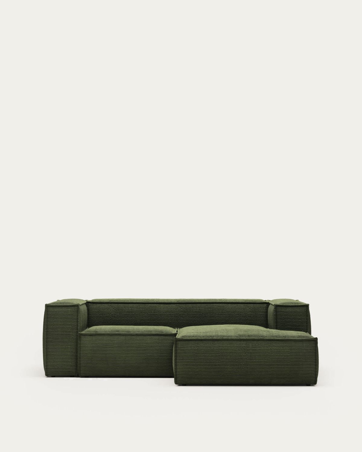 Sofá Blok 2 plazas pana gruesa chaise longue derecho verde 240 cm FSC Mix Credit