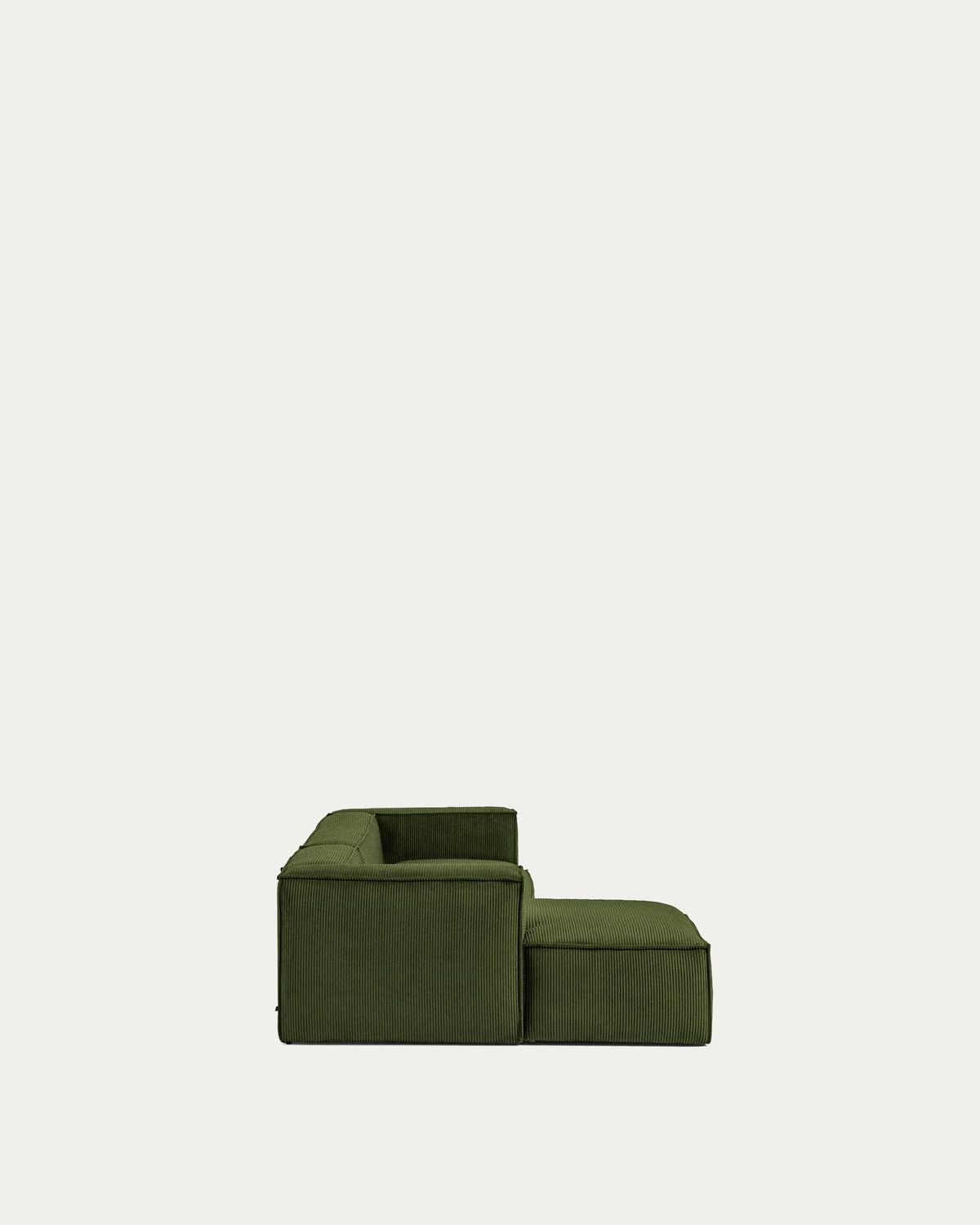 Sofá Blok 3 plazas pana gruesa chaise longue izquierdo verde 300 cm FSC Mix Credit