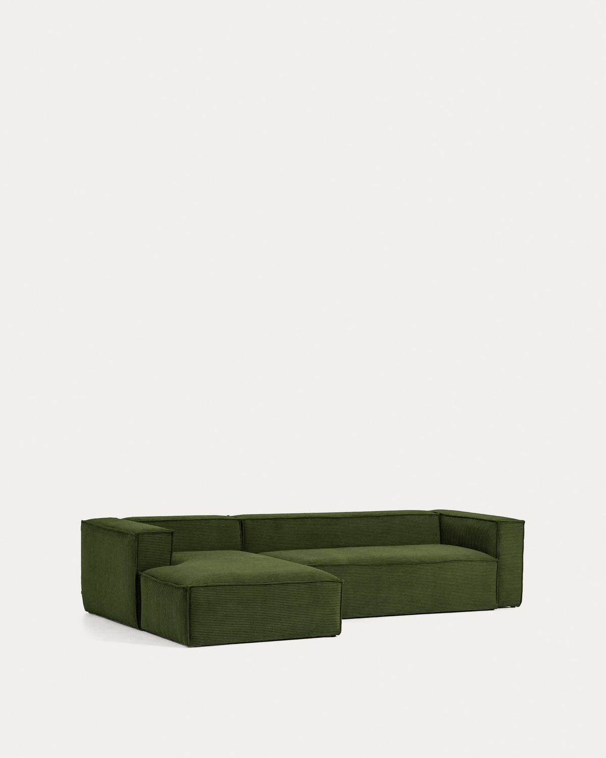 Sofá Blok 3 plazas pana gruesa chaise longue izquierdo verde 300 cm FSC Mix Credit