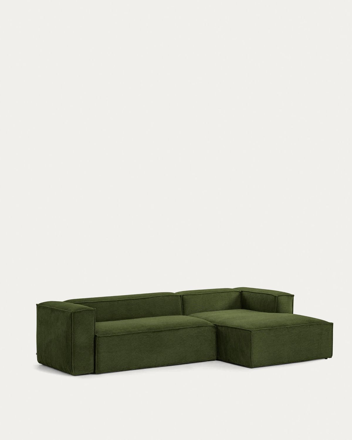 Sofá Blok 3 plazas pana gruesa chaise longue derecho verde 300 cm FSC Mix Credit