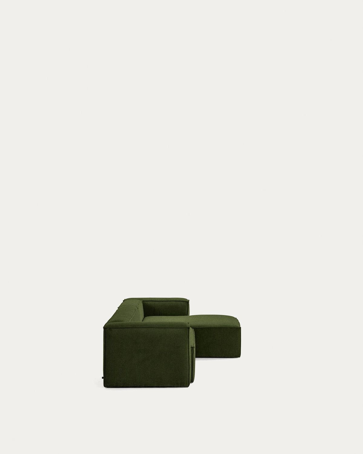 Sofá Blok 3 plazas pana gruesa chaise longue derecho verde 300 cm FSC Mix Credit