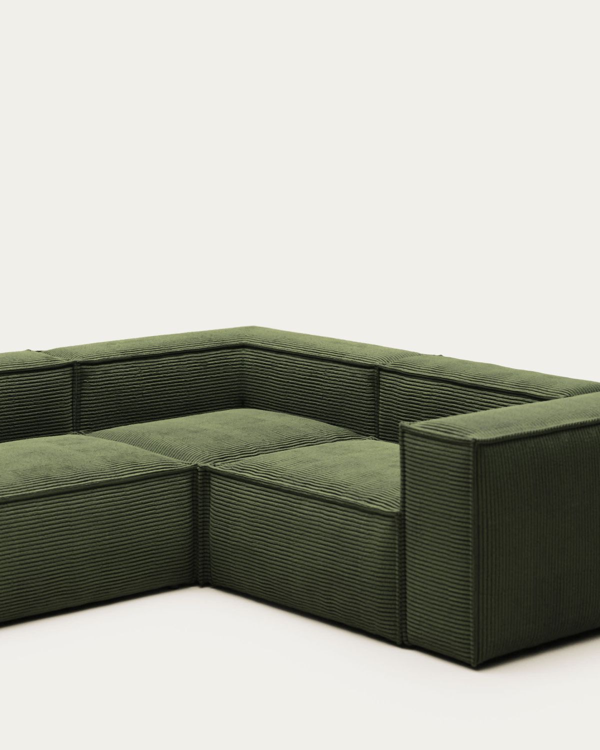 Sofá rinconero Blok 3 plazas pana gruesa verde 290 x 230 cm / 230 cm 290 cm FSC Mix Credit