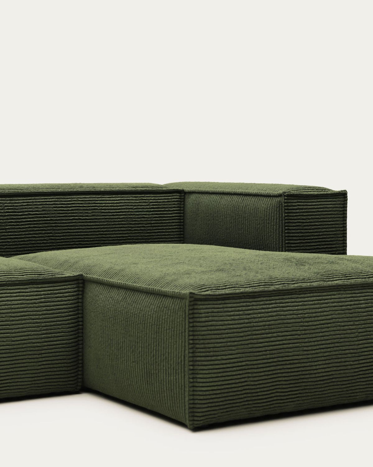 Sofá Blok 4 plazas pana gruesa chaise longue derecho verde 330 cm FSC Mix Credit