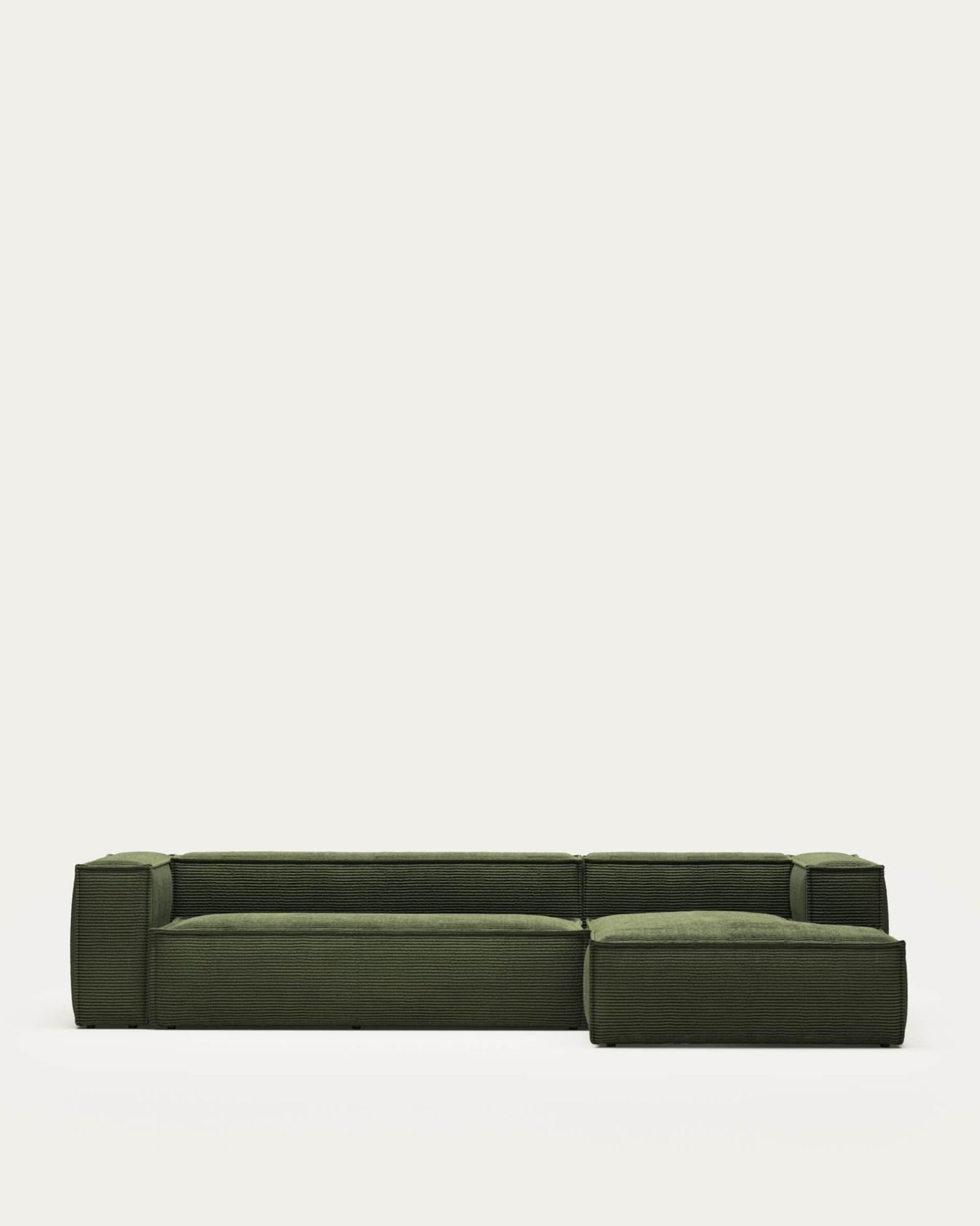 Sofá Blok 4 plazas pana gruesa chaise longue derecho verde 330 cm FSC Mix Credit