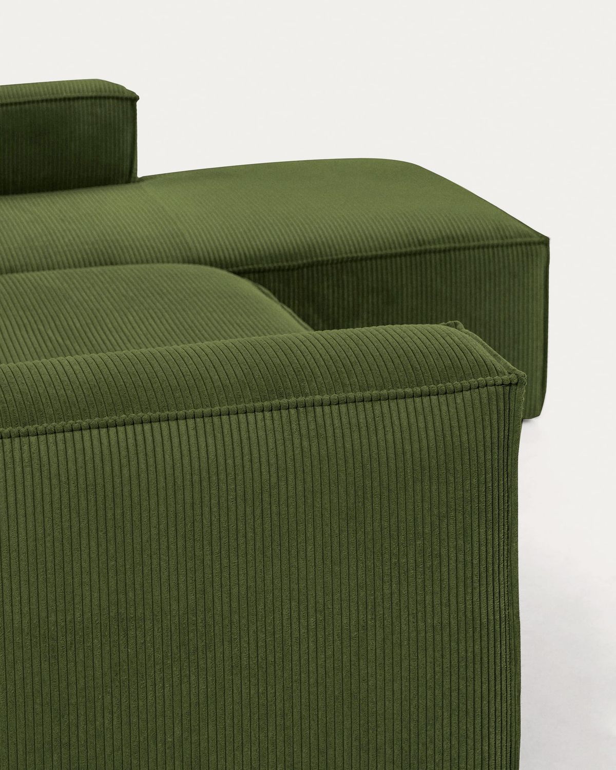 Sofá Blok 4 plazas pana gruesa chaise longue derecho verde 330 cm FSC Mix Credit