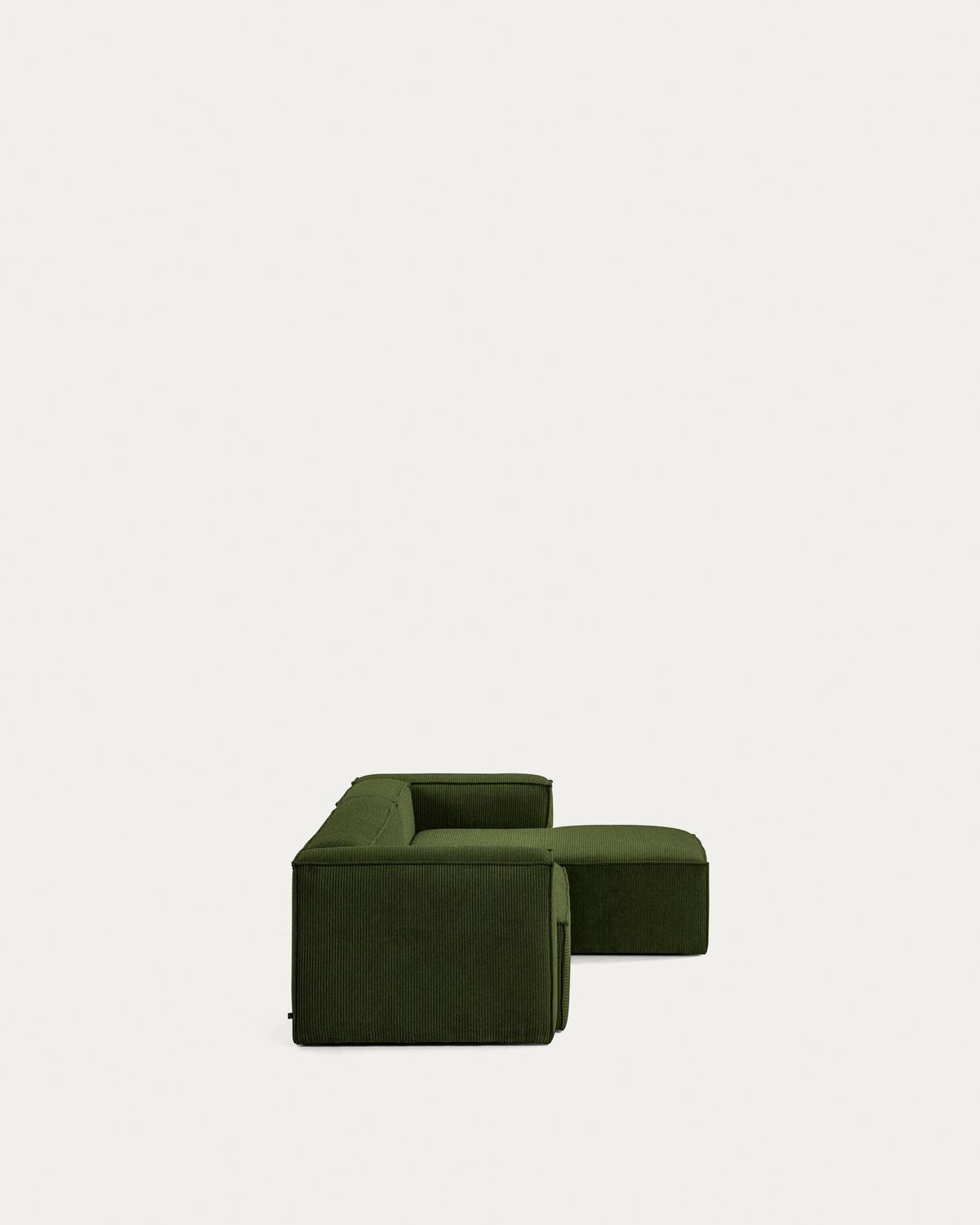 Sofá Blok 4 plazas pana gruesa chaise longue derecho verde 330 cm FSC Mix Credit