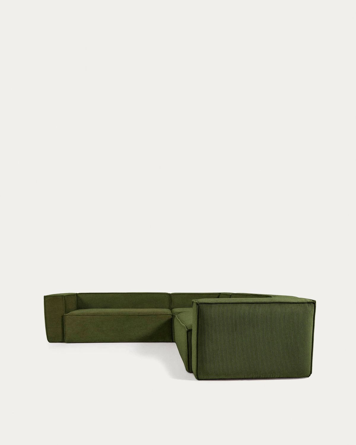 Sofá rinconero Blok 4 plazas pana gruesa verde 290 x 290 cm FSC Mix Credit
