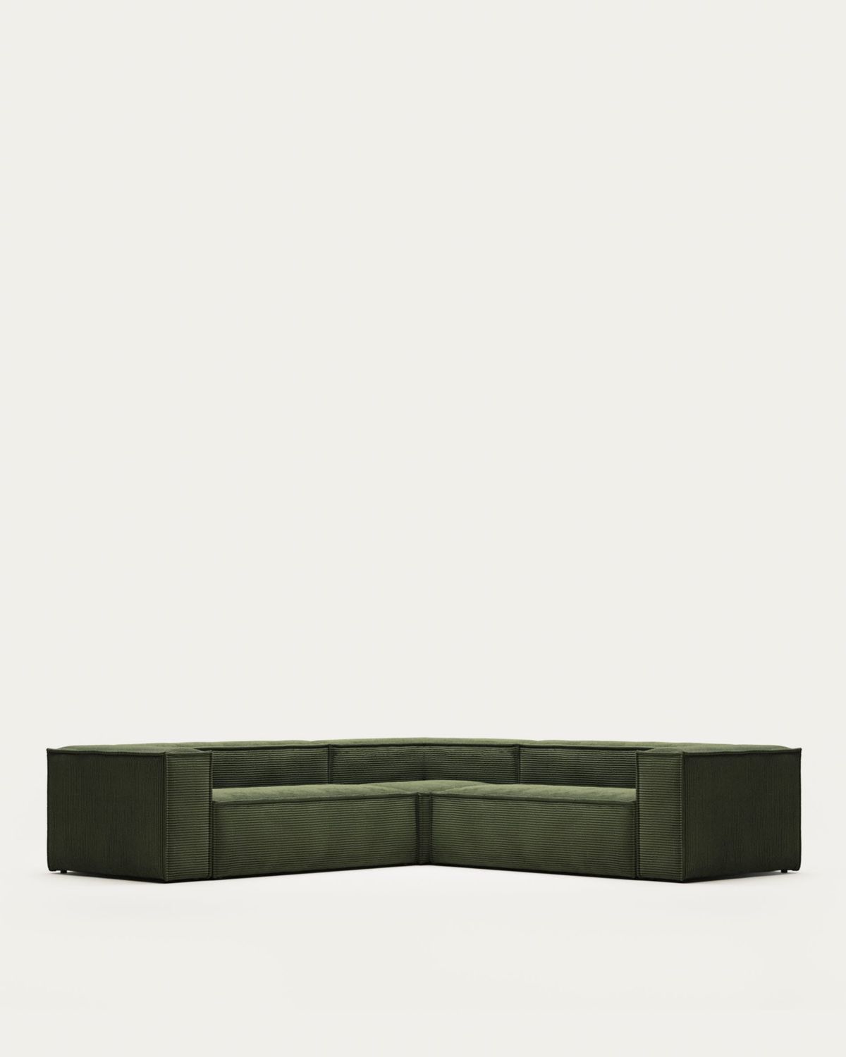 Sofá rinconero Blok 4 plazas pana gruesa verde 290 x 290 cm FSC Mix Credit