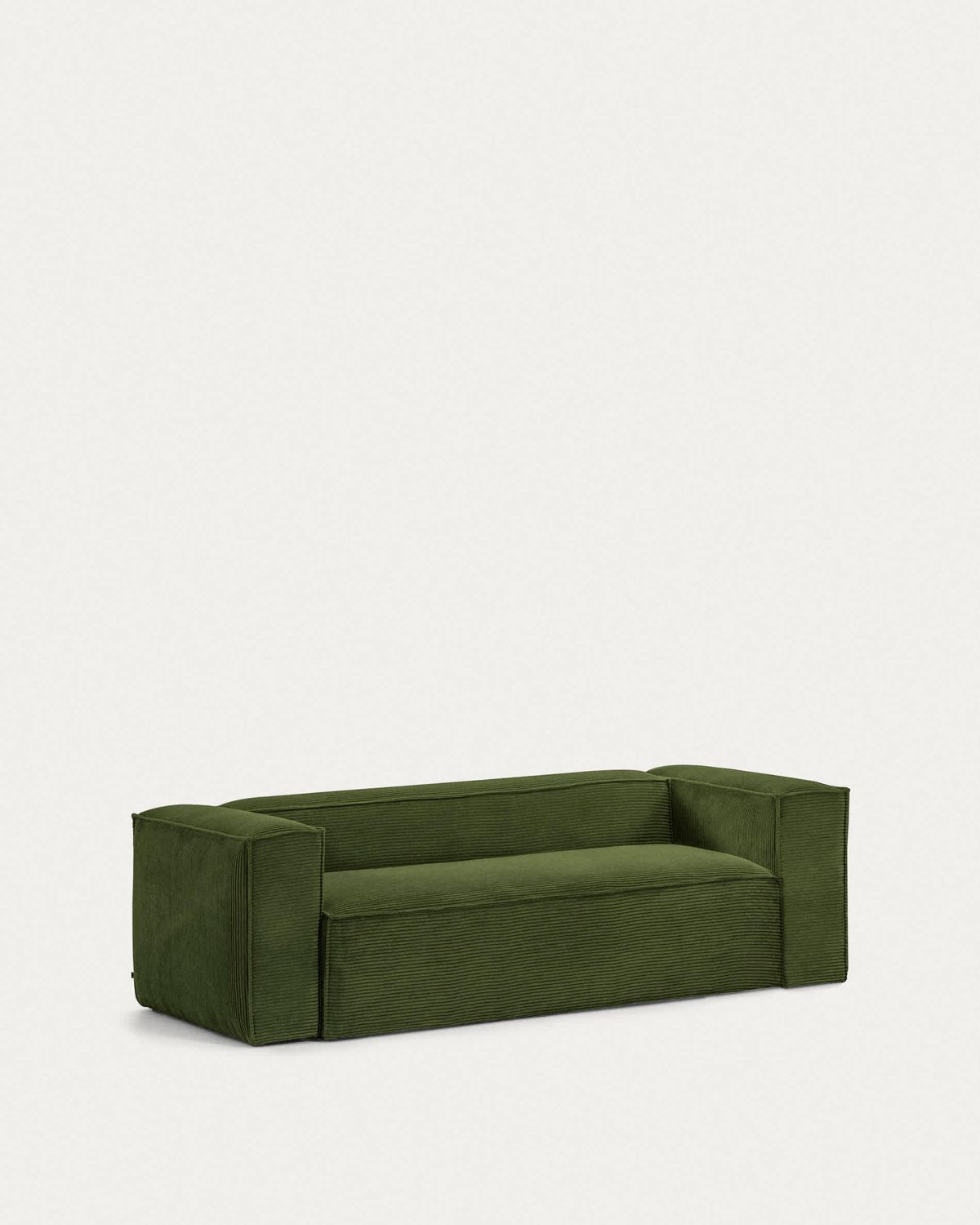 Sofá Blok 3 plazas de pana gruesa verde 240 cm FSC Mix Credit