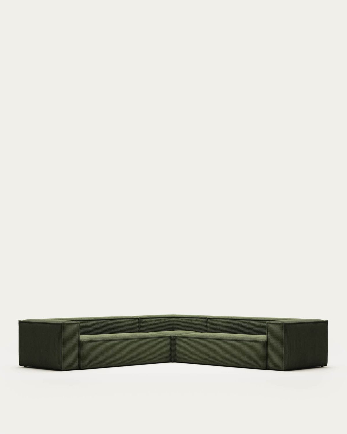 Sofá rinconero Blok 6 plazas pana gruesa verde 320 x 320 cm FSC Mix Credit