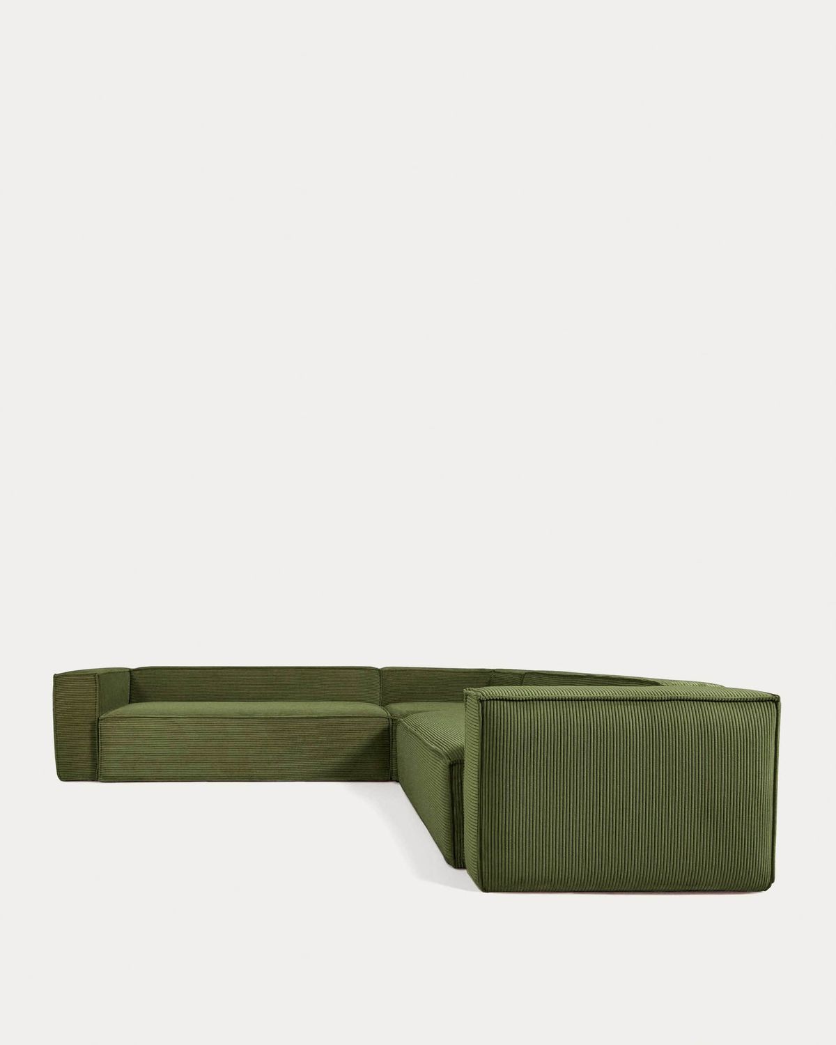 Sofá rinconero Blok 6 plazas pana gruesa verde 320 x 320 cm FSC Mix Credit