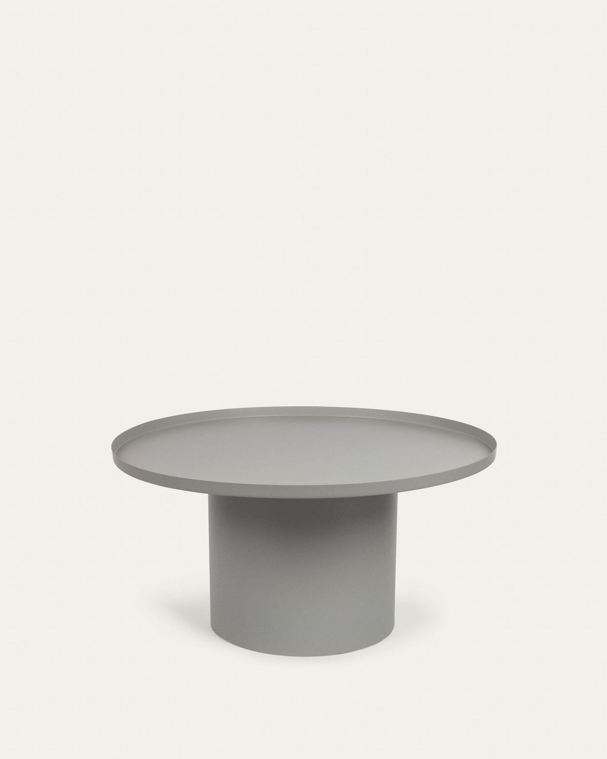 Mesa de centro redonda Fleksa de metal gris Ø 72 cm