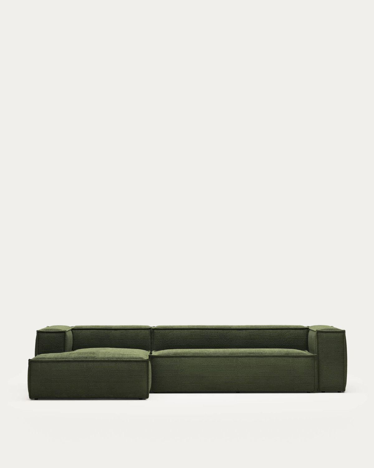 Sofá Blok 4 plazas de pana gruesa chaise longue izquierdo verde 330 cm FSC Mix Credit