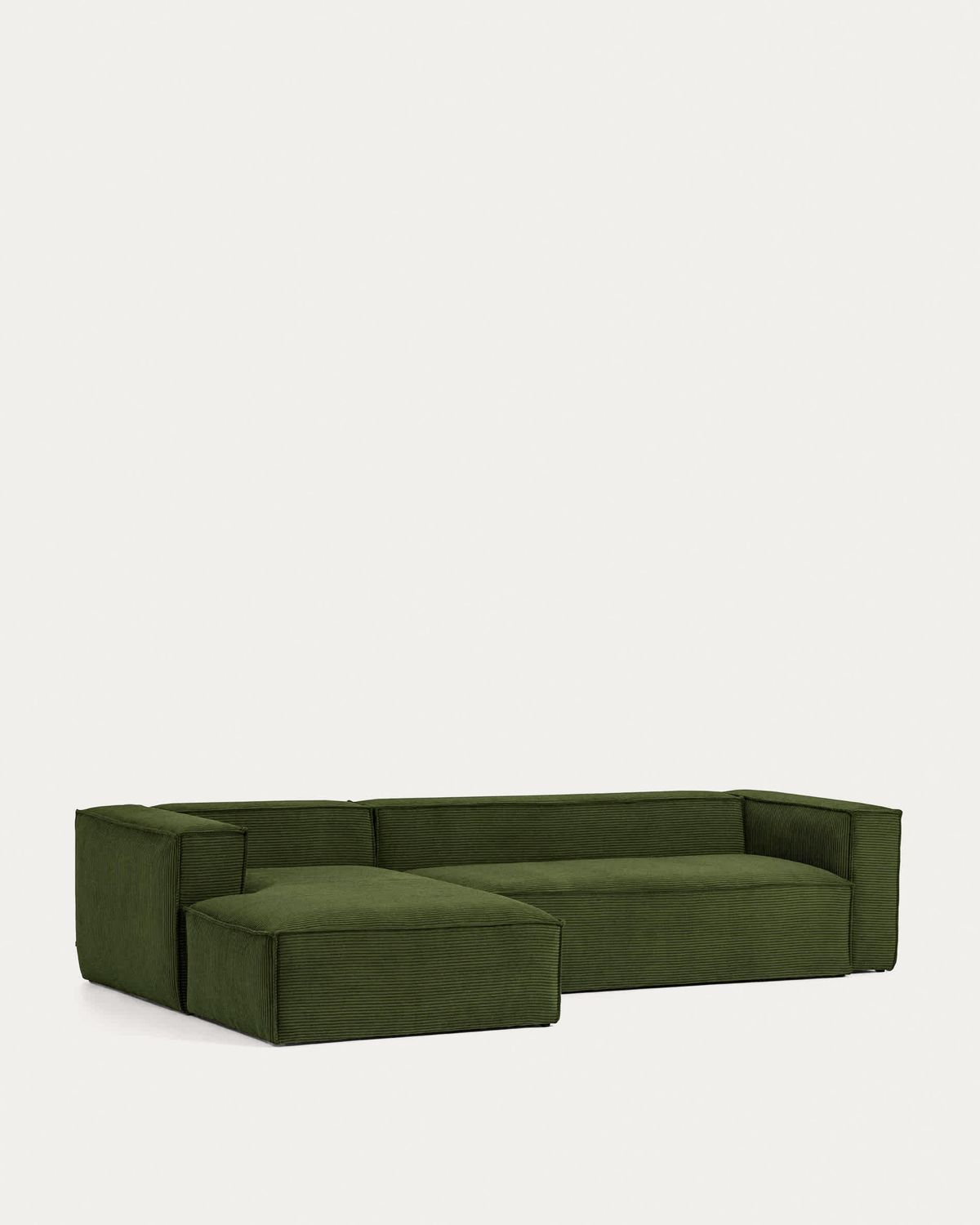 Sofá Blok 4 plazas de pana gruesa chaise longue izquierdo verde 330 cm FSC Mix Credit