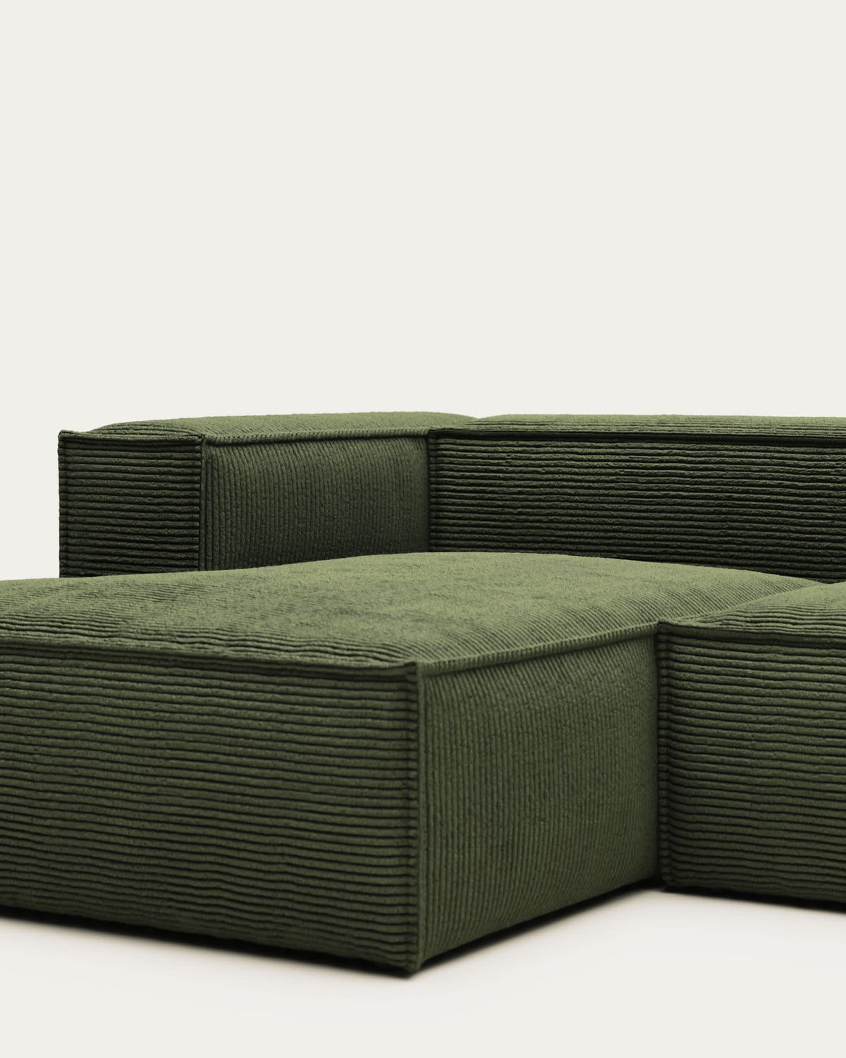 Sofá Blok 4 plazas de pana gruesa chaise longue izquierdo verde 330 cm FSC Mix Credit