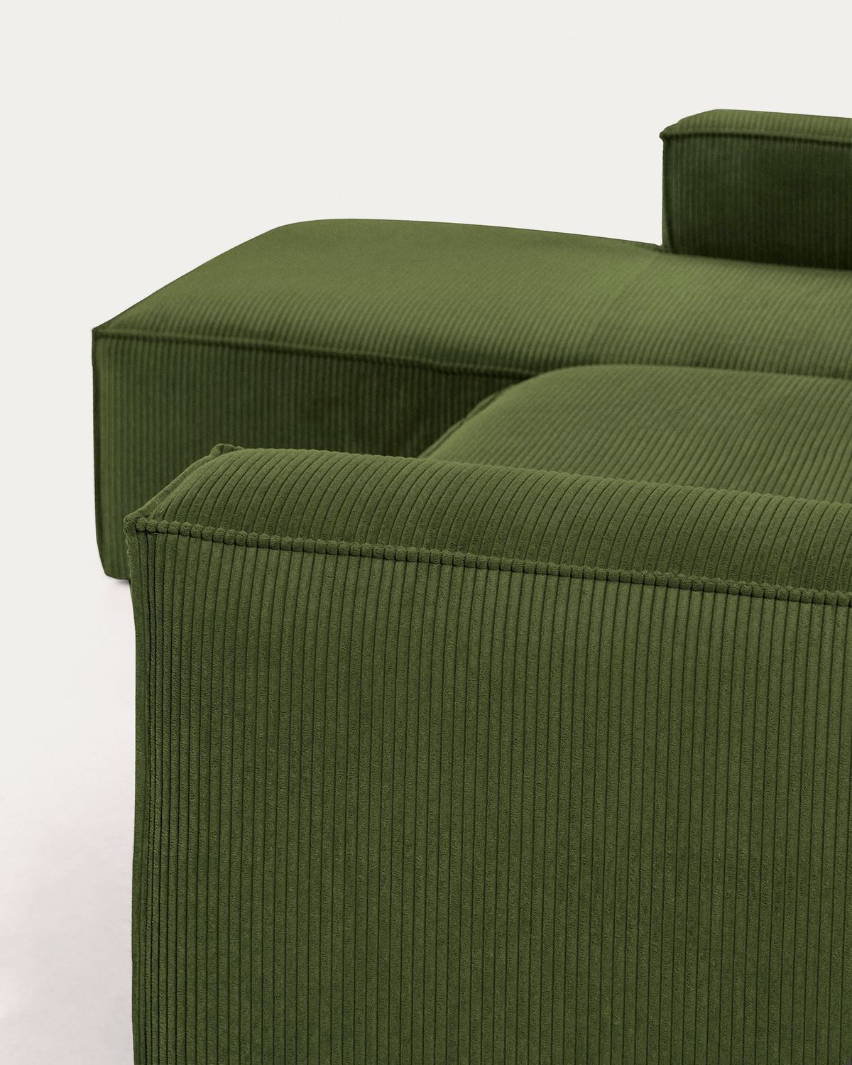 Sofá Blok 4 plazas de pana gruesa chaise longue izquierdo verde 330 cm FSC Mix Credit