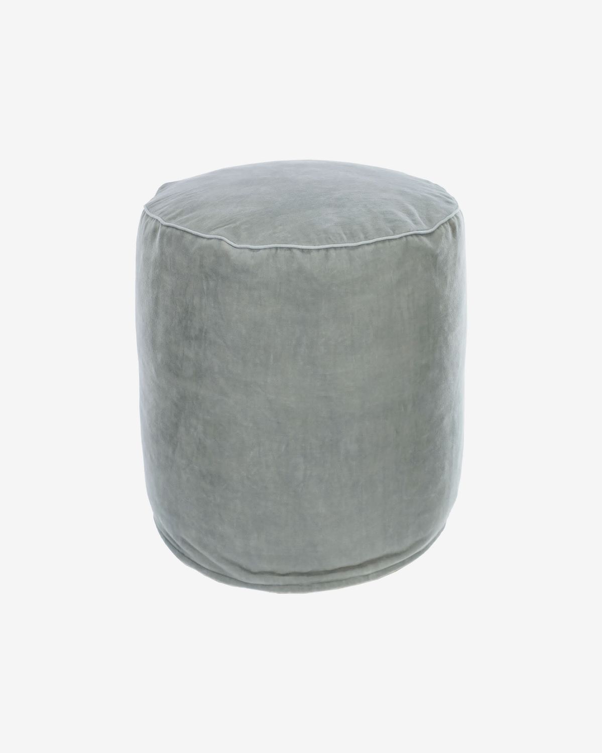 Puf redondo Brunetta de terciopelo turquesa claro Ø 40 cm