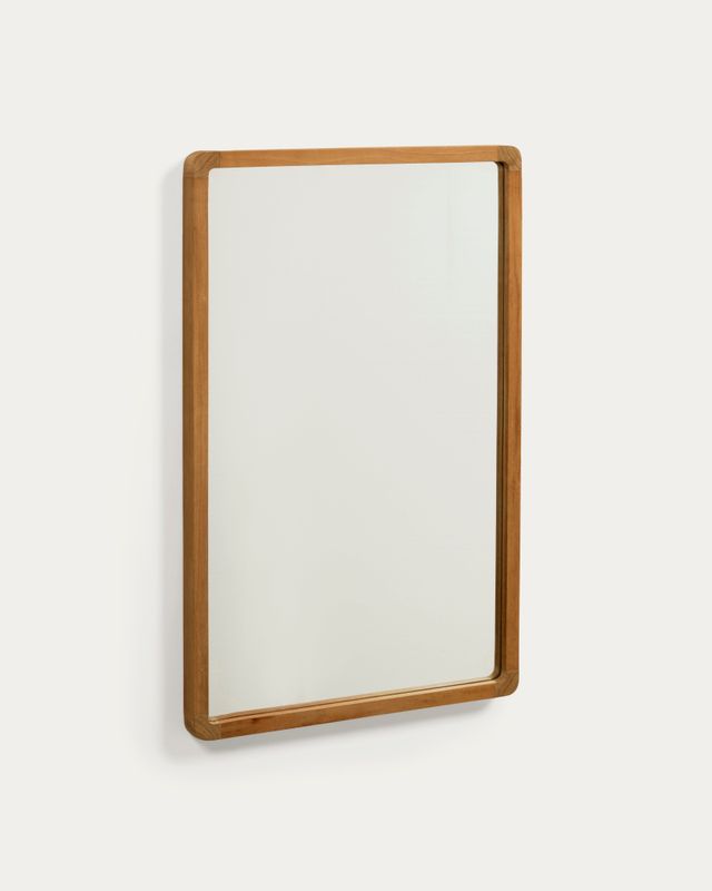 Espejo Shamel de madera maciza de teca 45 x 70 cm