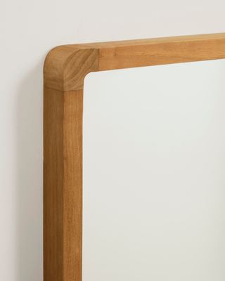 Espejo Shamel de madera maciza de teca 45 x 70 cm