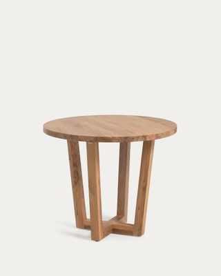 Mesa redonda Nahla de madera maciza de acacia con acabado en tono natural Ø 90 cm