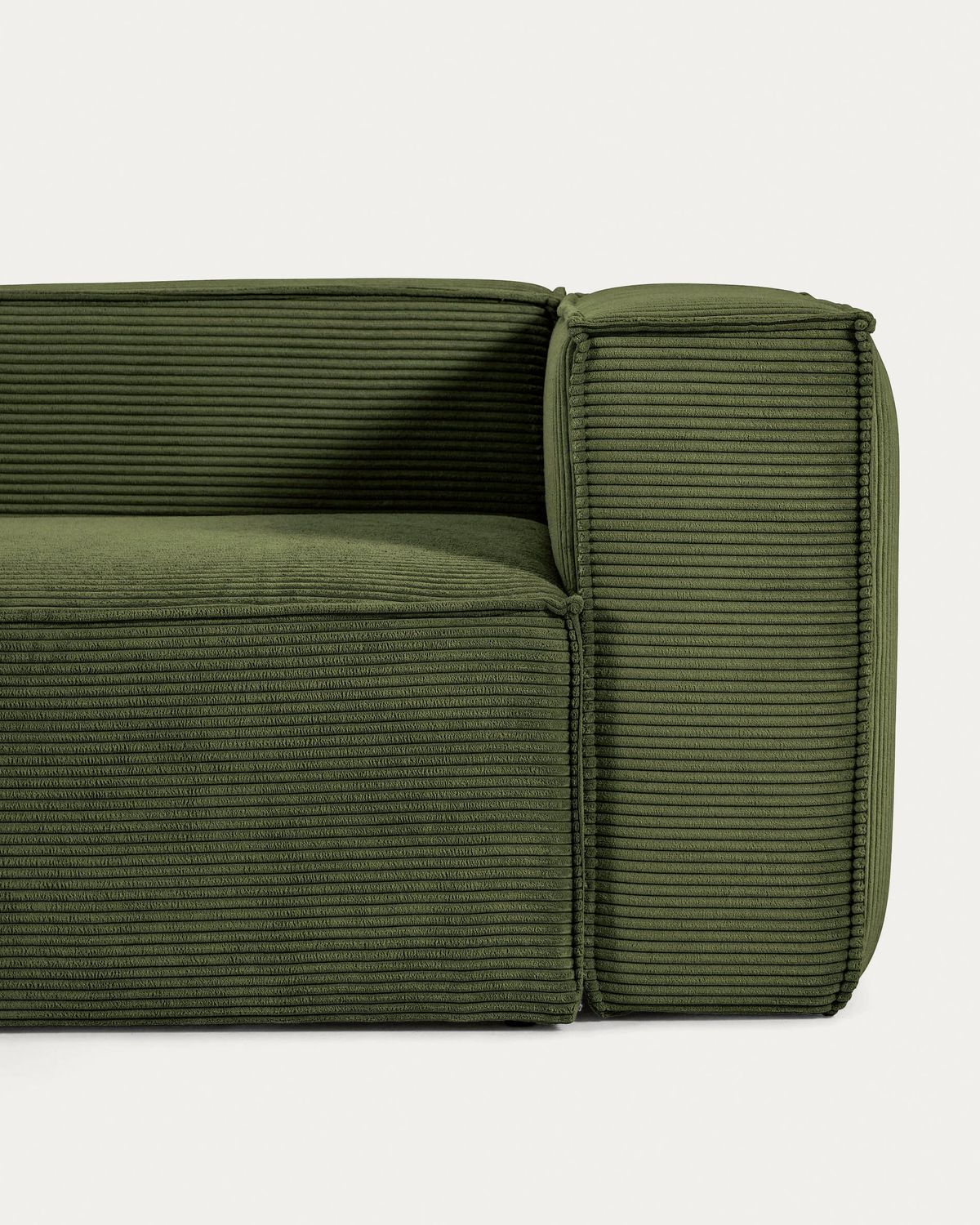 Sofá rinconero Blok 4 plazas pana verde 320 x 230 cm / 230 x 320 cm FSC Mix Credit