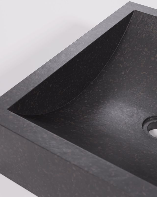 Lavabo encimera Delina de terrazo negro 40 x 45 cm