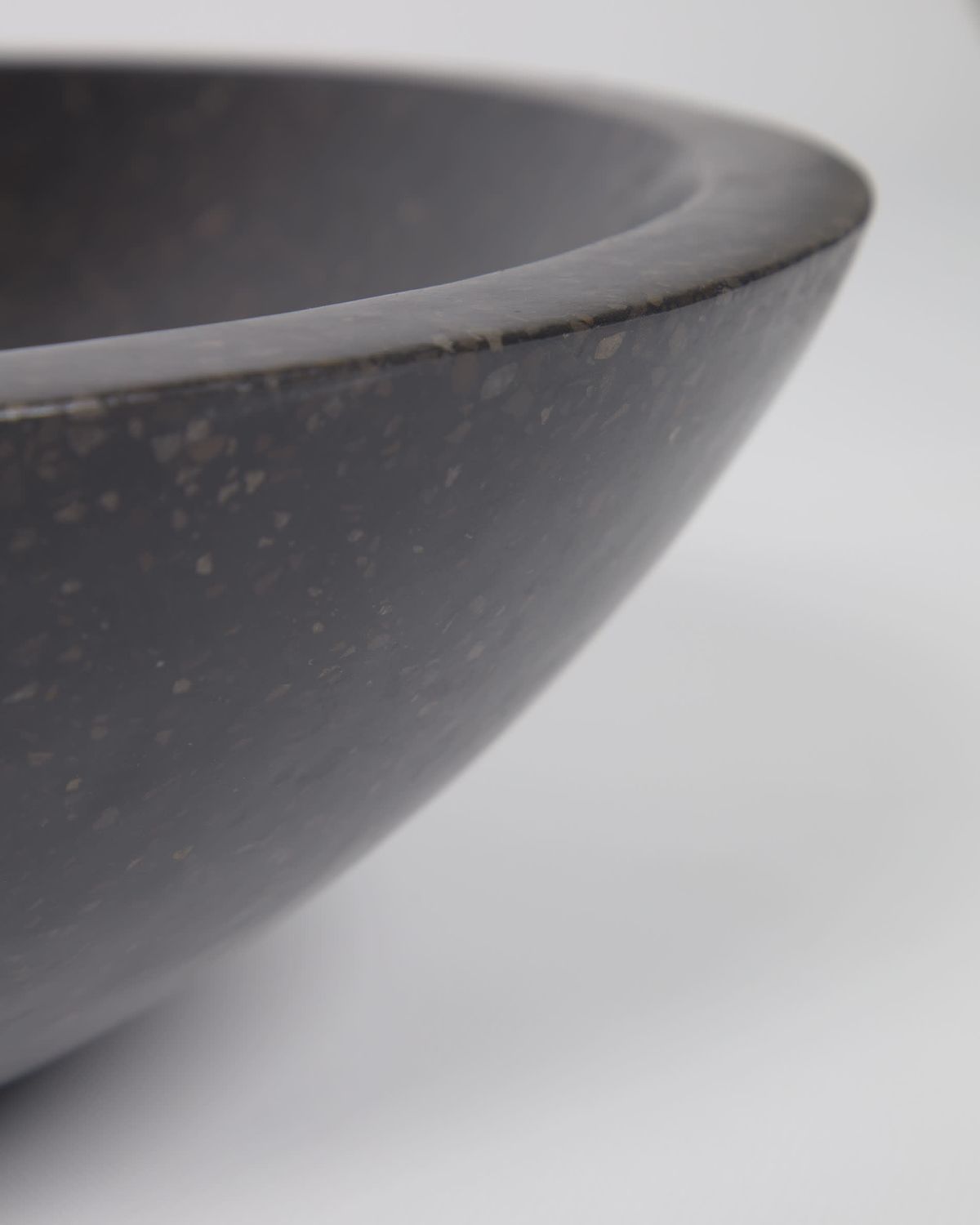Lavabo encimera Delina de terrazo negro Ø 40 cm