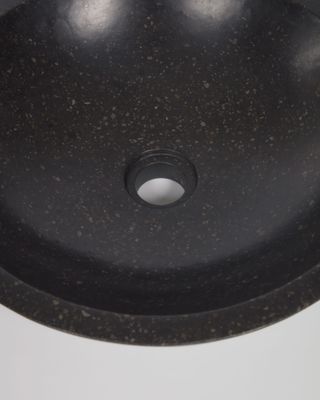 Lavabo encimera Delina de terrazo negro Ø 40 cm
