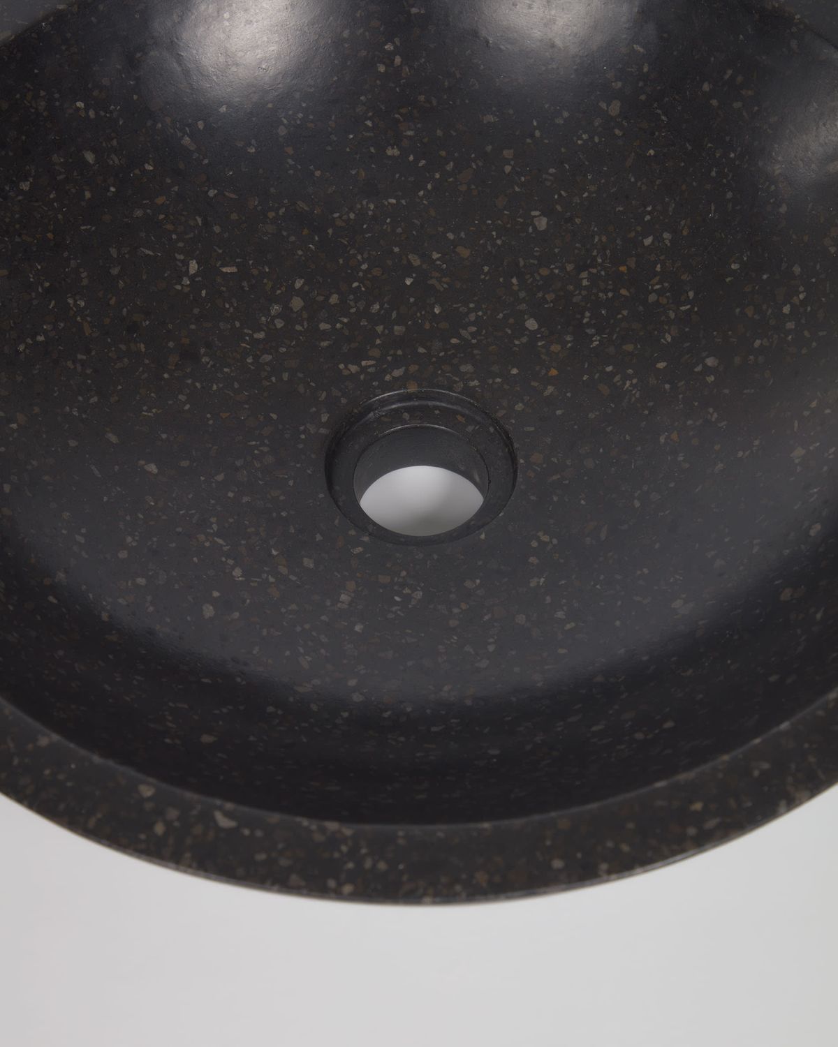 Lavabo encimera Delina de terrazo negro Ø 40 cm
