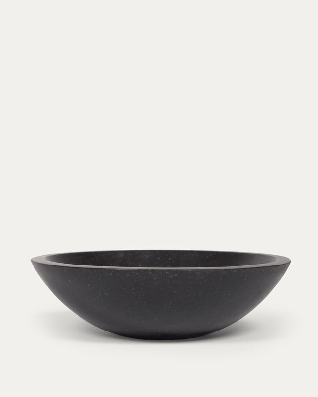 Lavabo encimera Delina de terrazo negro Ø 40 cm