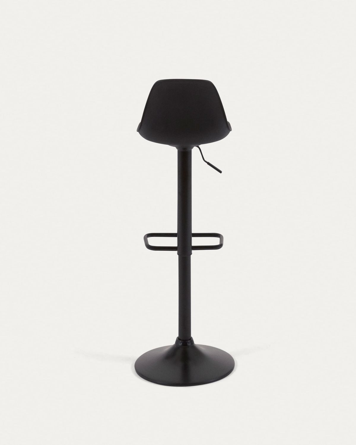 Taburete Orlando - T de poliuretano negro y acero negro mate 60-82 cm