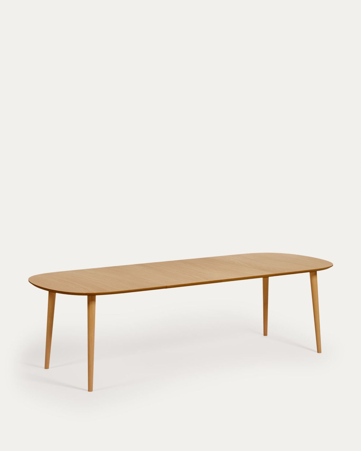 Mesa extensible Oqui en chapa de roble y patas de madera maciza 160 (260) x 100 cm