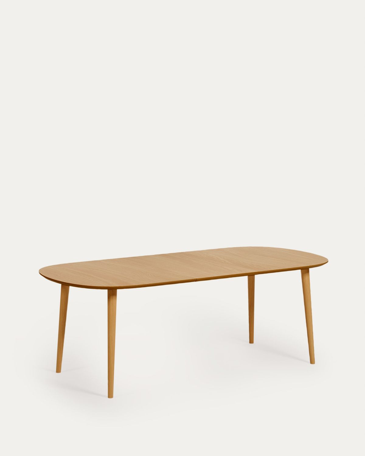Mesa extensible Oqui en chapa de roble y patas de madera maciza 160 (260) x 100 cm
