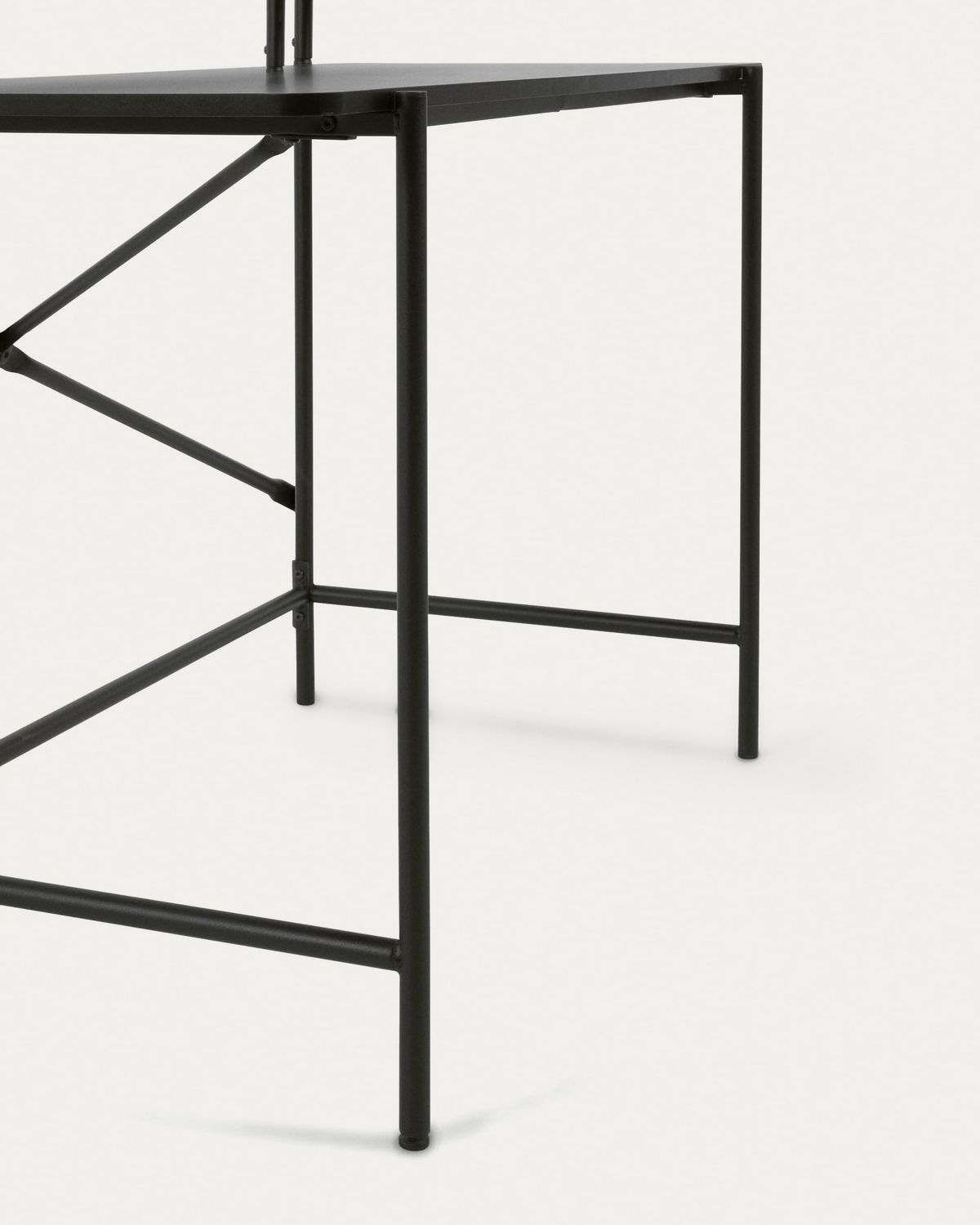 Mesa Galatia de melamina negro y patas de acero con acabado negro 120 x 60 cm