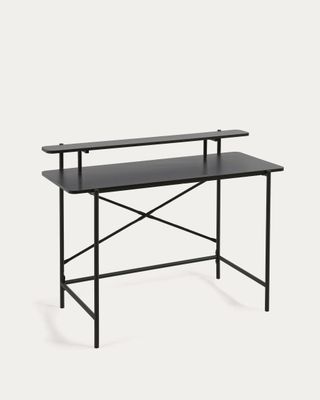 Mesa Galatia de melamina negro y patas de acero con acabado negro 120 x 60 cm