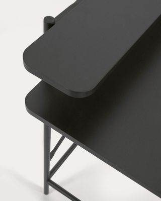 Mesa Galatia de melamina negro y patas de acero con acabado negro 120 x 60 cm