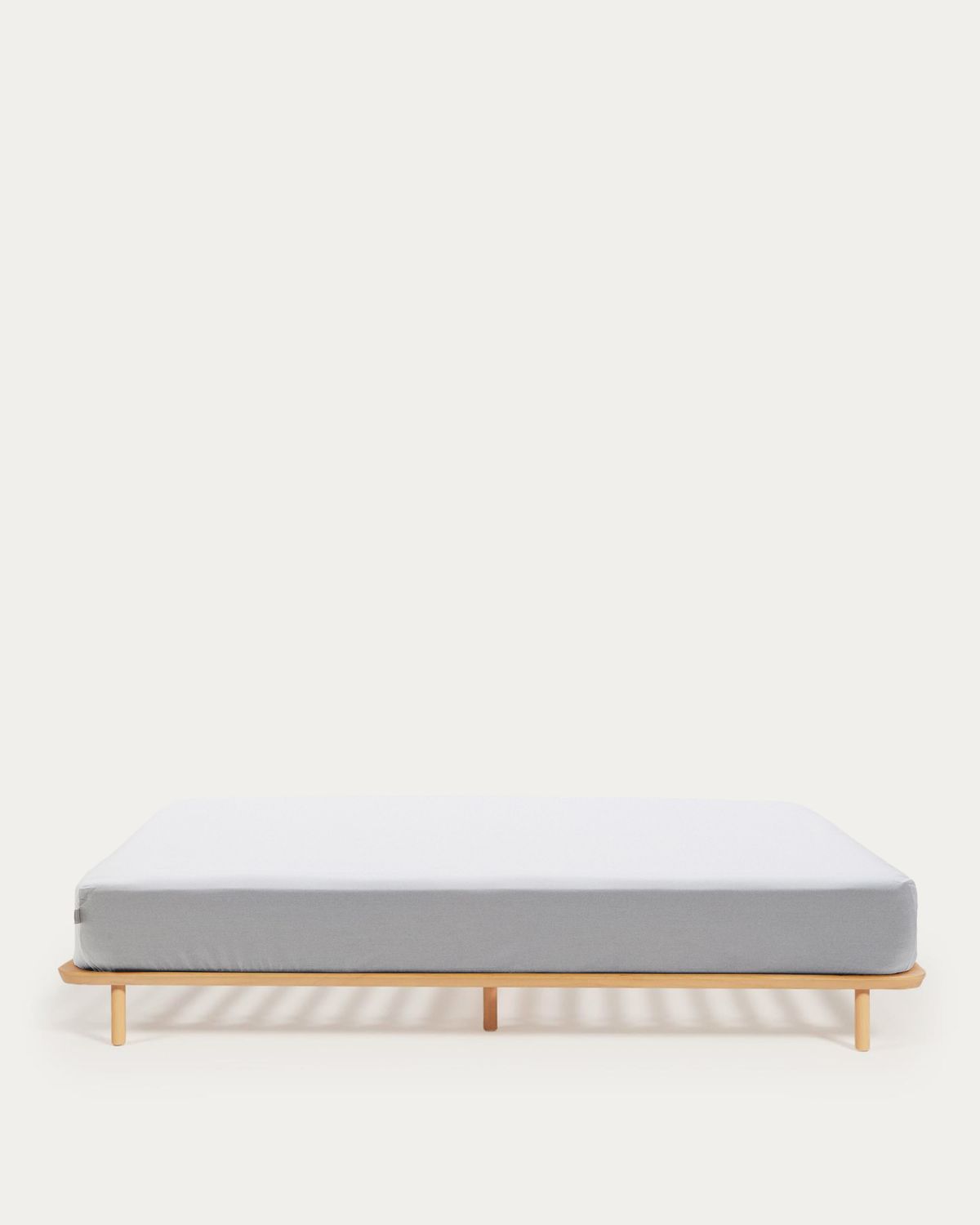 Cama Anielle de madera maciza de fresno para colchón de 90 x 200 cm