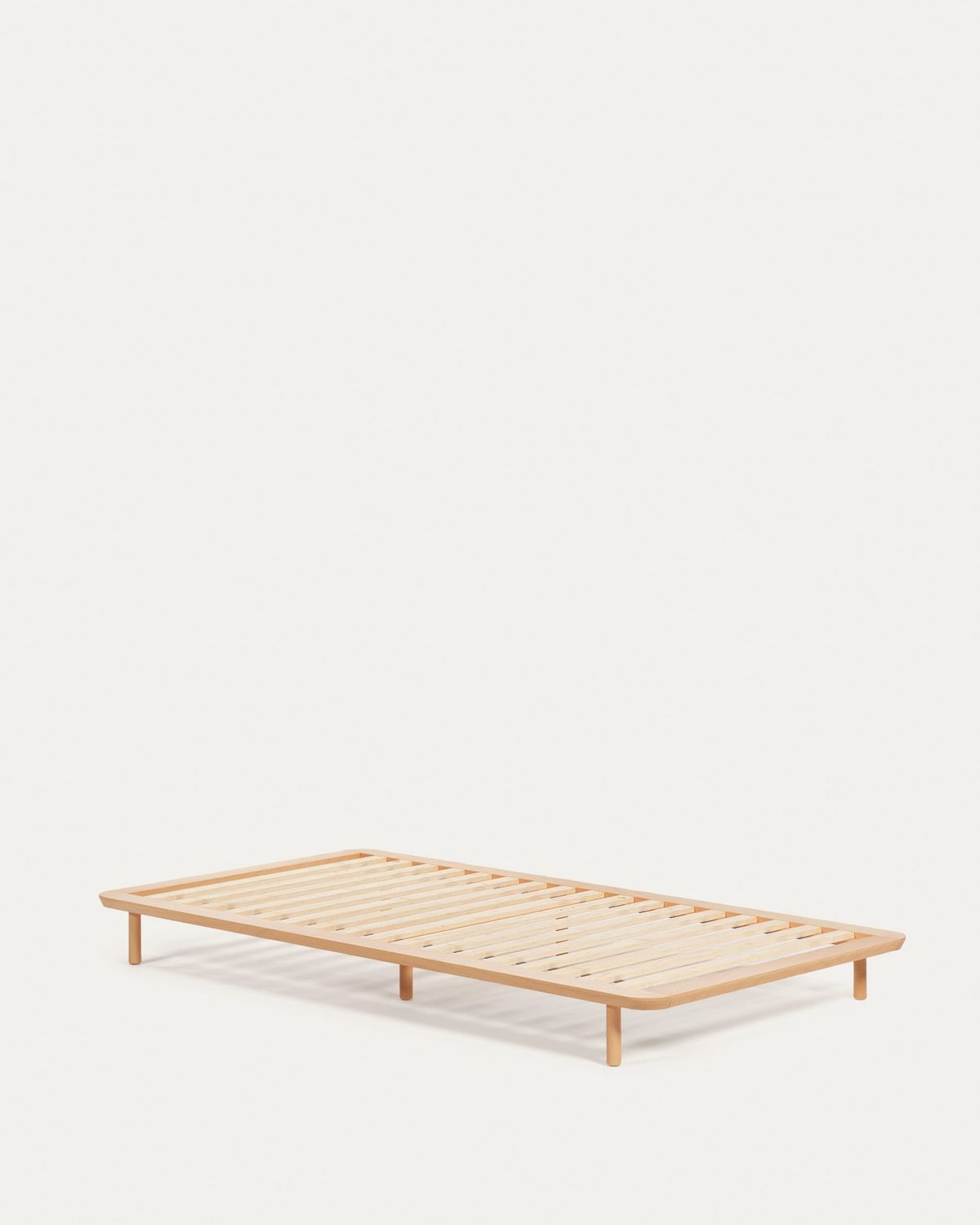 Cama Anielle de madera maciza de fresno para colchón de 90 x 200 cm