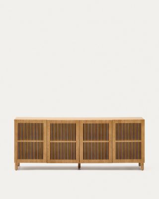 Aparador Beyla 4 puertas de madera maciza de fresno y chapa de roble 180 x 71,5 cm FSC 100% Aparador Beyla 4 puertas de madera maciza de fresno y chapa de roble 180 x 71,5 cm FSC 100%