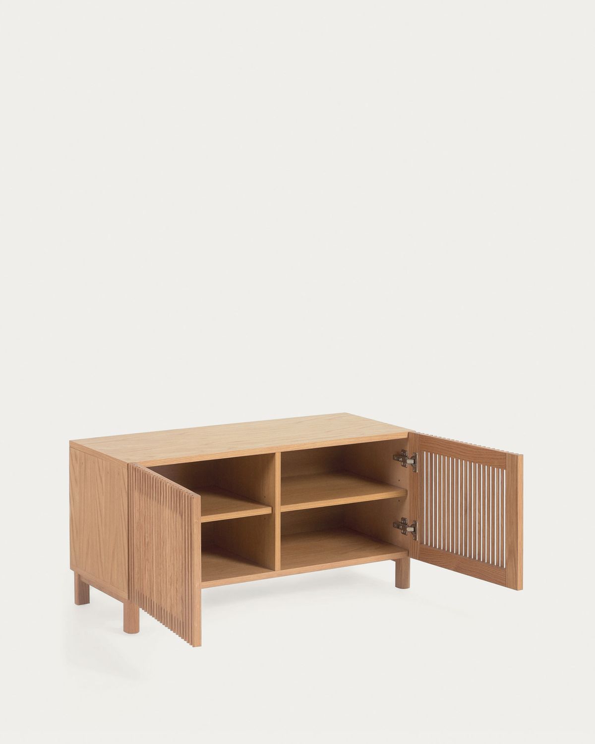 Zapatero Beyla con 2 puertas de madera maciza de fresno y chapa de roble 98,5 cm FSC 100%