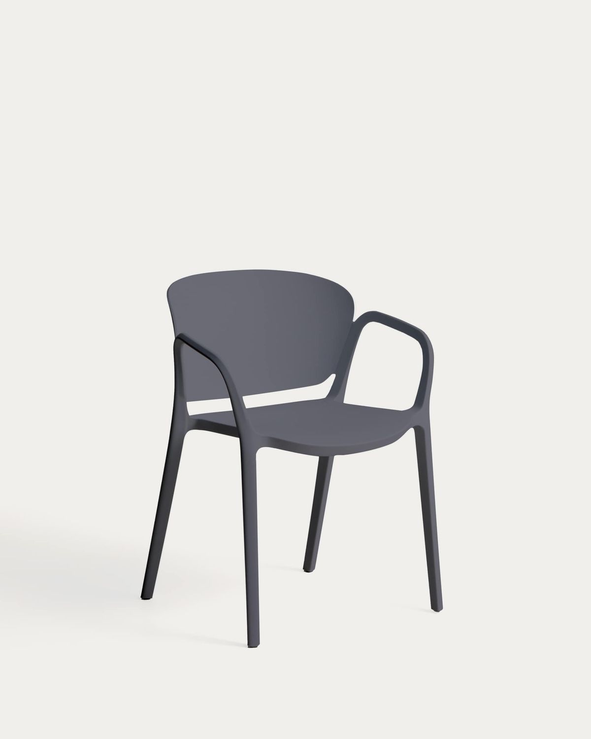 Silla apilable de exterior Ania gris oscuro