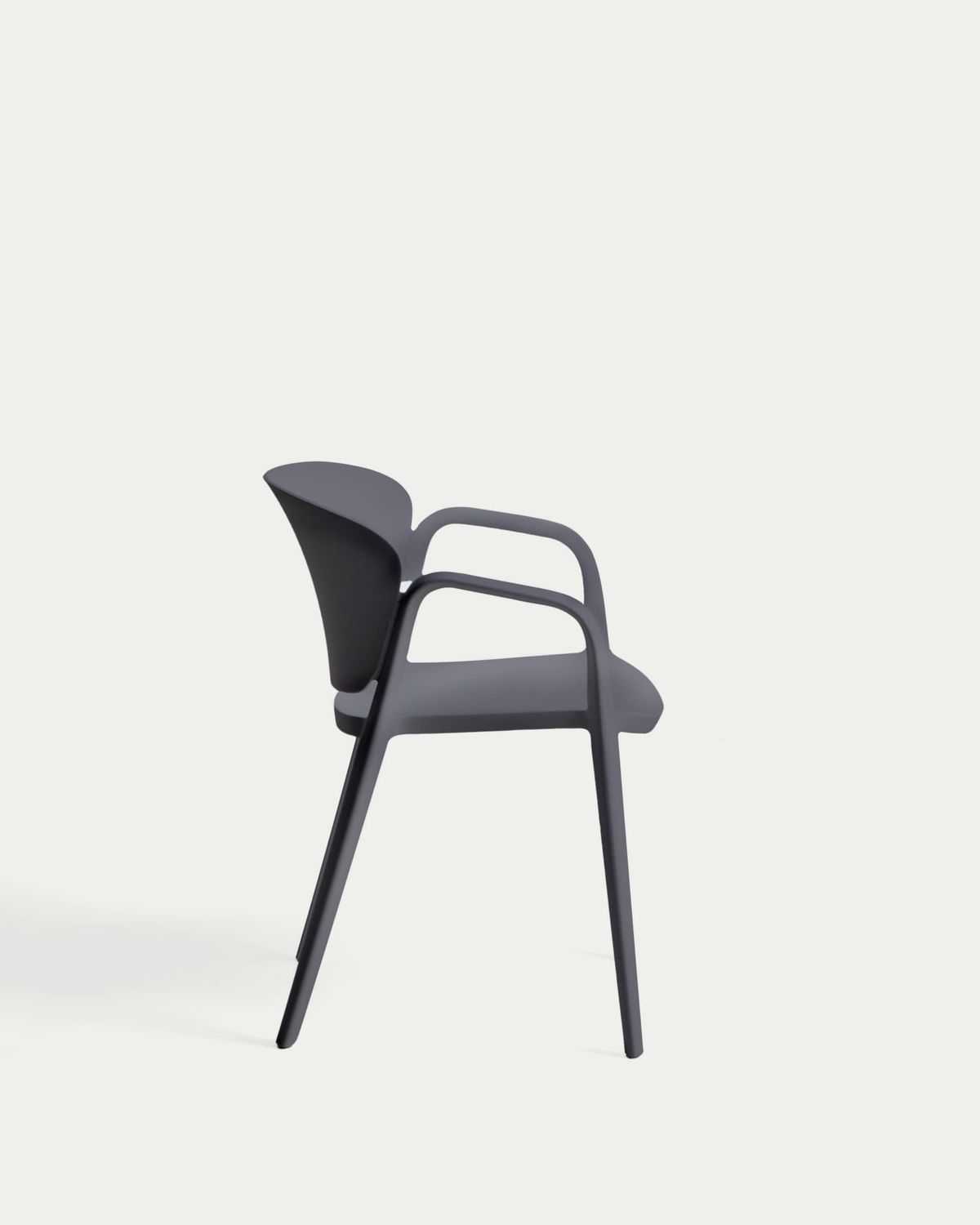 Silla apilable de exterior Ania gris oscuro