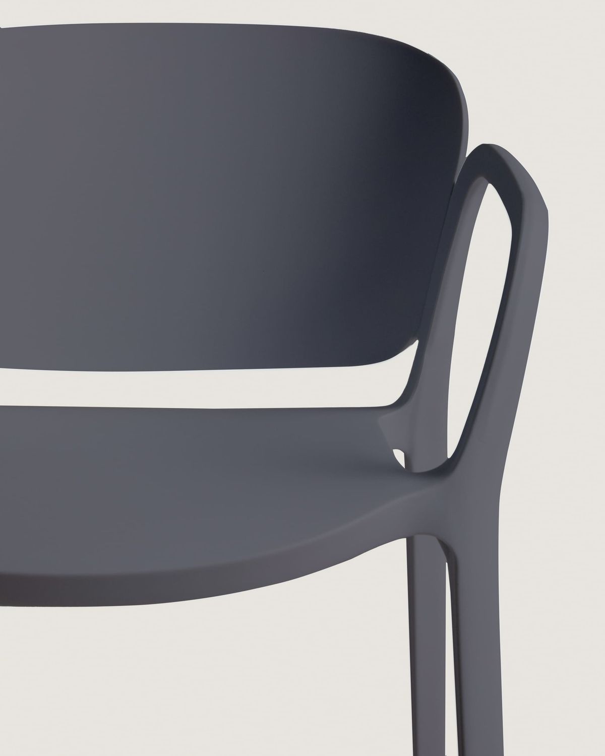 Silla apilable de exterior Ania gris oscuro