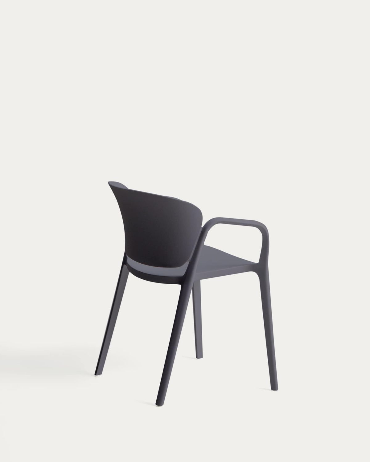 Silla apilable de exterior Ania gris oscuro